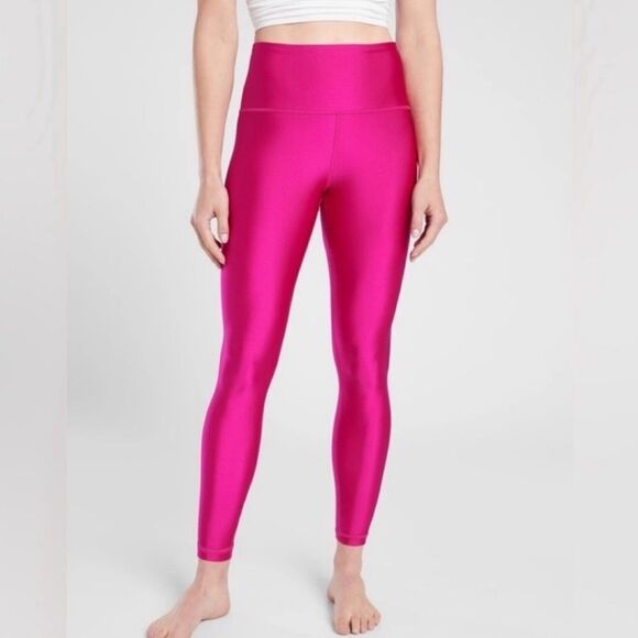 Athleta Elation Shine Tight Legging Cyclamen Hot Fuchsia Pink- Size 0 XXS - Picture 2 of 13